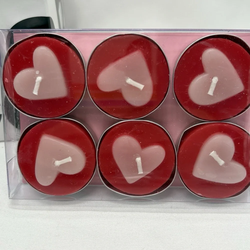 Crate and Barrel Candle Holder Heart Shaped Solid Glass Tea Light Votive Candles